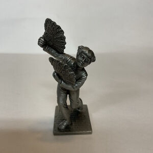Royal Selangor Pewter Chinese Fan Dancer Figure 3 3/4"‎ Tall